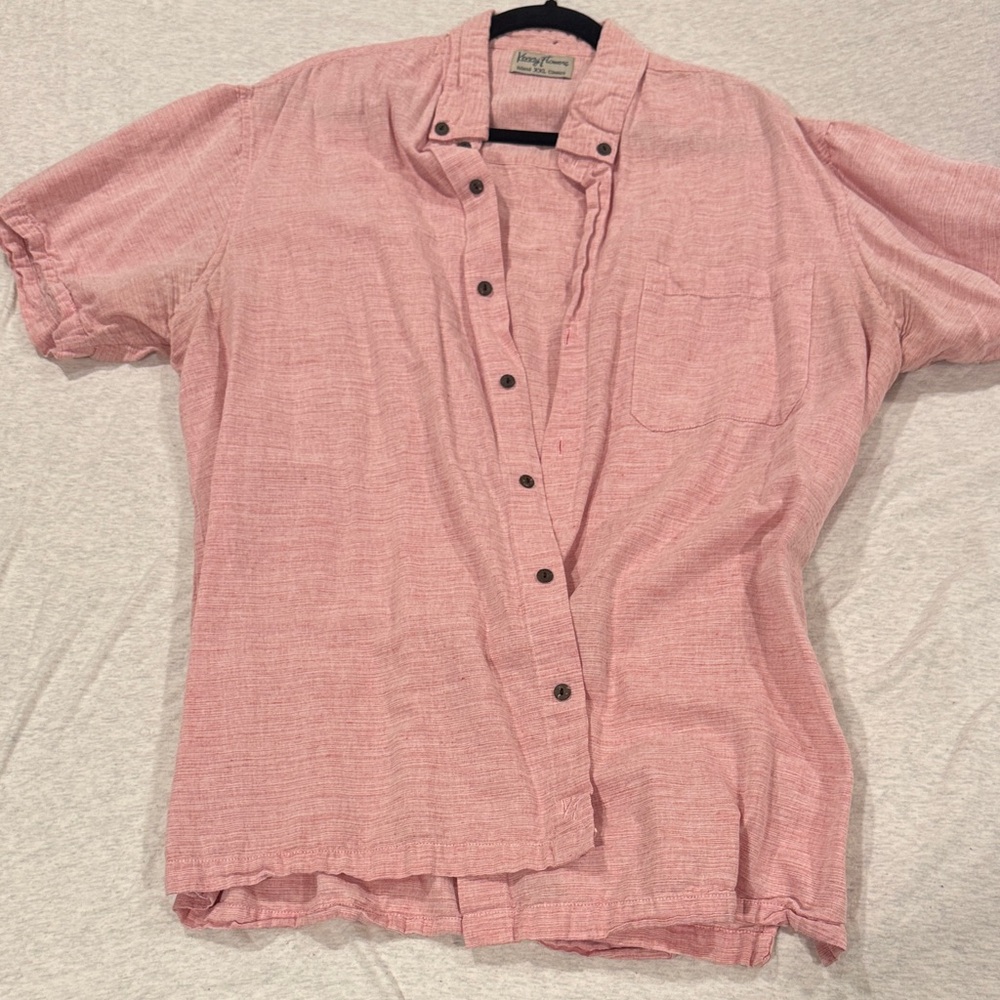 Kenny Flowers Light Red Linen Button Down Shirt